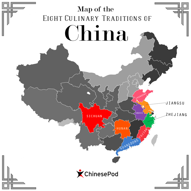 Image result for eight culinary cuisines of china map